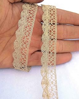 Strala Golden Color Jari Laces for Dresses, Sarees, Lehenga, Suits, Bags, Decorations, Borders, Crafts and Home Décor,Blouse (9 mtr) Design-463