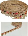 Balar Creation Lace Border Matiral Multi Thread Heavy zari Work Trim for Saree, Kurti, Dresses, Duptaa, Lehenga Bags, Decorations,Crafts and Home D�cor,Blouse 9 Meter 2.9 cm Width (Pack of 1)
