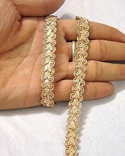 Strala Golden Color Laces for Dresses, Sarees, Lehenga, Suits, Bags, Decorations, Borders, Crafts and Home Décor,Blouse (9mtr) Design-272