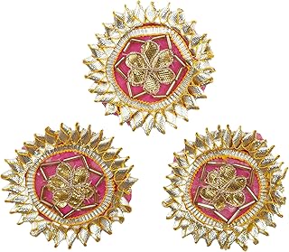 Tidbits? - Gota Patti (Pack 5 Pcs) Pink Applique Ethnic Patches for Embroidery, Suit, Kurti, Duppata, Blouse, Decoration, Craft Making, Dresses, & Many More [Size - 6cm]