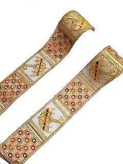 Balar Laces Borders Material Rich Embroidery Trim Sarees Border Lace 9 Meter for Lehengas, Kurtis & More.Elevate Your Outfits with This Multi-Color.Sewing Ribbon Ro
