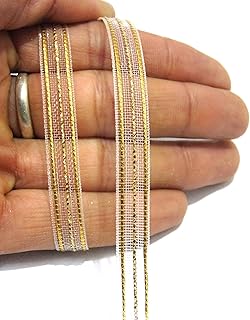 Strala Golden Color Laces for Dresses, Sarees, Lehenga, Suits, Bags, Decorations, Borders, Crafts and Home Décor,Blouse (9mtr) Design-63