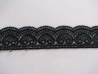 Black Crochet lace 2.5 inch inch Wide for Frocks,Dresses,Curtains,Decoration 4 Meters
