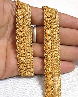 Strala Golden Color Laces for Dresses, Sarees, Lehenga, Suits, Bags, Decorations, Borders, Crafts and Home Décor,Blouse (9mtr) Design-82