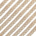 EmbroideryMaterial Shiny Zari Laces and Borders Material for Saree Border, Suit, Kurta, Dupatta, Blouse, Gown & Lehenga (Rose Gold, 18 Meters, 9 MM Wide)