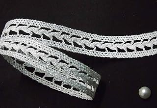 Strala White Cotton Lace Used for Trims, Borders, Embroidered Laces, Applique, Fabric lace, Sewing Supplies, Cotton Work lace. (White) (Cotton-7) 9mtr
