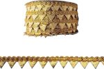 Golden Triangle Gota Patti Lace Roll – 15mm Width – Decorative Trim Border for Saree, Dupatta, Lehenga, Blouse, Craft, Ethnic Wear, Wedding Dresses & DIY Embellishments