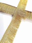 Choudhary Craft Gota Lace,1"inch Zari Jhalar Fringe Lace Border (Quantity Approximately 8 to 9 Meter) (Golden)