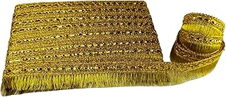 Utkarsh Cwg0195 (20 Mtr Long) Roll of Golden Kiran Gota Patti Embroidery Trim Lace Border (4 Cm Width) for Saree,Suit,Dresses Embellishment,Fashion Designing,craftworks