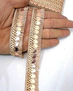 Strala Rose Golden Color Laces for Dresses, Sarees, Lehenga, Suits, Bags, Decorations, Borders, Crafts and Home Décor,Blouse (9mtr) Design-226