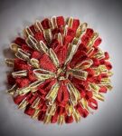 Vardhman Gota Patti Lace Flowers for Women Dresses & Saree Border - Pack of 10, Size 6.5cm - Vibrant and Versatile Embellishments for Ethnic Attire! (Red)