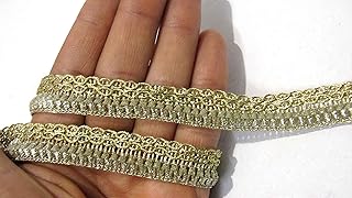 Strala Golden Color Laces for Dresses, Sarees, Lehenga, Suits, Bags, Decorations, Borders, Crafts and Home Décor,Blouse (9mtr) Design-73