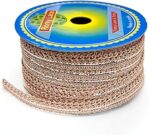 EmbroideryMaterial Zari Lace with Shining Sequence Sitara for Saree Border, Blouse, Dupatta Border, Lehenga, Kurti etc (18 Meters, Rose Gold, 10mm Wide)