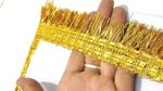 Strala Golden Color Kiran Laces for Dresses, Sarees, Lehenga, Suits, Bags, Decorations, Borders, Crafts and Home Décor,Blouse (9mtr) Design-216