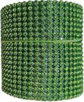 BestUBuy Round Rhinestone Ribbon Wrap Roll for Party D?cor|Arts and Crafts|20 Line Aari Trim Lace Borders Craft Material for Dresses, Saree,Stone Blouses Making_(1.25 Mtrs)_(Parrot Green)