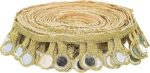 CORIOX Shiny Mirror Lace 9 Meter Border for Dresses, Sarees, Suits, Blouses, Dupattas, Bags, Art and Craft (Golden)