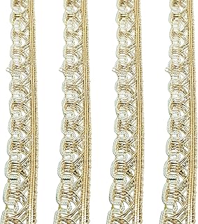 Jolly Counter Patel Anterwhitedori Jari Lace Reel 9 Meter x 0.75 Inch | Elegant Golden Decorative Border for Sarees, Blouses, Dupattas & Crafts