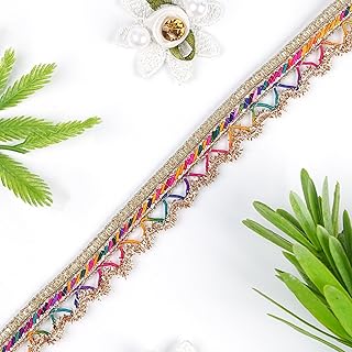 Fashion Wiz Cut Work lace, Silk Thread Wire, Gota Patti Lece, chamki and zari lace Multicolor (Multicolor, 18 metre)