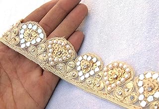 Strala Golden Color Laces for Dresses, Sarees, Lehenga, Suits, Bags, Decorations, Borders, Crafts and Home Décor,Blouse (3 mtr) Design-697