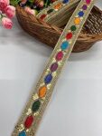 Deep's Creation Multicolored Designer Lace | Indian Trims | Bridal Lehenga, Dupatta, Suit, Lace, Sari Border ? 9 Meters, 1-Inch Width