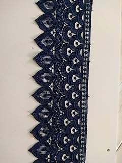 Navy Blue Crochet lace 4 inch Wide for Frocks,Dresses,Curtains,Decoration 3 Meters