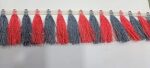 Premdas lace Machine Made Embroidery Border Zari & Resham Thread Laces Gota Border Gota Patti Tassel Lace for Dresses, Crafts, Home Decor 9miter (Multi) (Gajri & Gry)
