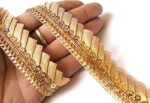 Strala Golden Color Laces for Dresses, Sarees, Lehenga, Suits, Bags, Decorations, Borders, Crafts and Home Décor,Blouse (9mtr) Design-676
