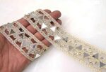 Strala Golden Color Laces for Dresses, Sarees, Lehenga, Suits, Bags, Decorations, Borders, Crafts and Home D?cor,Blouse (3 mtr) Design-682 (Premium Mirror)