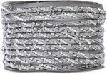EmbroideryMaterial Silver Zari Lace for Saree | Lace with Silver Tube Beads & White Pearls for Embellishment of Lehenga, Kurta, Blouse, DIY Crafts (1CM Width, 9 Meters/Roll)