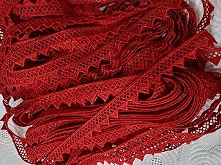 Decorative Silk Polyester Trim for Saree Border, Dress Making,Border Lace, Cotton Lace, Gota Patti Lace (Red, 9 Meter)
