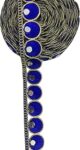 HEMDEV Surat 1 inch Multi Color Real Mirror Embroidery Trim Lace for Saree Border, Dupatta, Lahenga and Gopal Laddu Dress 9 Meter (Royle Blue)
