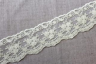 Bapna 5 Yard Embroidery Lace Ribbon Floral Design for Sewing Kurta Tablecloth Slipcover Bridal DIY Clothing Accessories