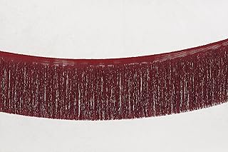 Premdas lace Fringe Tassel Ribbon Design 6inch (15cm) Wide Western Dress Outfit for Girls Stylish lace Boarder Embroidery Fringe Trim Tassel Ribbon Design 9meter (Maroon)