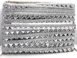 Utkarsh 9 Mtr Roll of Ethnic Wear Gota Patti with Mini Triangles Design Embroidery Silver Trim Lace Border for Saree,Suit,Dresses,Fashion Designing,craftworks with 1.2 cm Width