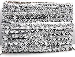Utkarsh 9 Mtr Roll of Ethnic Wear Gota Patti with Mini Triangles Design Embroidery Silver Trim Lace Border for Saree,Suit,Dresses,Fashion Designing,craftworks with 1.2 cm Width