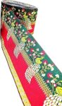 FRIJVEN Jacquard Woven Fabric Heavy Design Decorative Lace Border Ribbon for Saree, Dress, Dupatta, Kurti, Lehenga - 10cm Width (Green, Red, Yellow, 4.5 Meter)