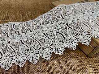 ORIENT LACE CRAFT Elegant Off-White Lace Border – 11.5 cm Wide, 5 Yards I (4.5 mtr) | Perfect for Rida, Suits, Sarees, Dupattas & DIY Craft Projects.