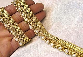 Strala Golden Color Laces for Dresses, Sarees, Lehenga, Suits, Bags, Decorations, Borders, Crafts and Home Décor,Blouse (9mtr) Design-733