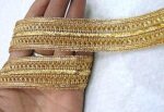 Strala Golden Color Laces for Dresses, Sarees, Lehenga, Suits, Bags, Decorations, Borders, Crafts and Home Décor,Blouse (9mtr) Design-88