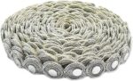 Round Shiny Mirror Lace 9 Mtr / 9.8 Yards Border for Dresses, Sarees, Suits, Blouses, Dupattas, Bags, Art & Craft - Silver