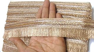 Strala Rose Golden Color Laces For Dresses, Sarees, Lehenga, Suits, Bags, Decorations, Borders, Crafts And Home Decor,Blouse (9Mtr) Design-95.