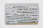 HUNNY- BUNCH? Centre Real Mirror, Glitter Dori Silver Lace for Dresses, Sarees, Lehenga, Suits, Blouses, Dupattas, Bags,Kurti, Crop Top, Art & Craft (Pack of 9 Meter)