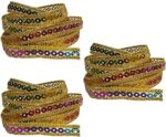 Utkarsh WG0001-014 Pack of 3 Multicolor Sparkling Sitara Zari & Gota Patti for Dress/Sarees/Lehangas/Blouses, Suits (2.5 cm Width & 9 Mtr Long) Lace Reel
