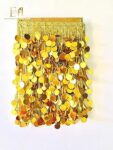 EERA FASHION ICING PRIVATE LIMITED Bead and Sequin Laces for Women Dresses, Crafts and Home Décor (10 mtr, Gold)