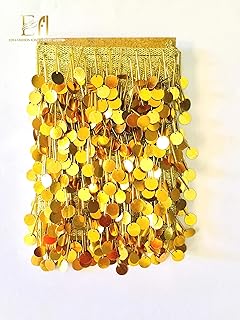 EERA FASHION ICING PRIVATE LIMITED Bead and Sequin Laces for Women Dresses, Crafts and Home Décor (10 mtr, Gold)