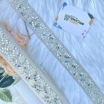 White Handwork Lace Border, Mirror Lace, White Lace Design (White/9Meter)