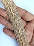 Mezin Fancy Golden/Rose Gold/Pearl Mate Zari Gota Lace Border for Bridal Saree, Dupata, Lehenga Dress Less Falls (Gold-82)