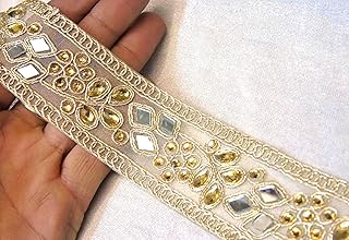 Strala Golden Color Laces for Dresses, Sarees, Lehenga, Suits, Bags, Decorations, Borders, Crafts and Home Décor,Blouse (3mtr) Design-369
