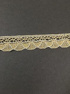 DaSync Golden Crochet Croshia Lace And Border Material For Trims Flower Latkan Hanging Jhallar Tassel Embroidered Laces Applique Fabric Lace Sewing Supplies Cotton Work Lace 9 Meters