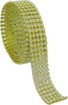 JustLatest Stone Lace 5-line for Art & Crafts, Jewellery Making Materials (1.25m, White Stone, Gold Base)